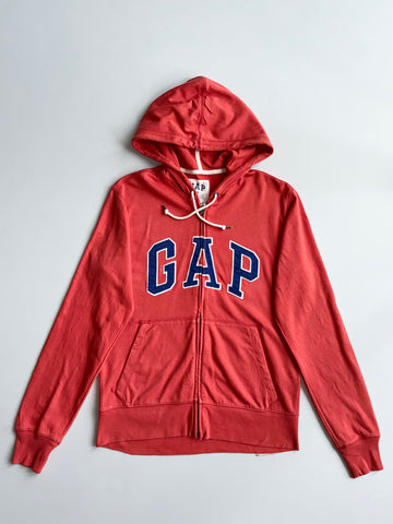 Gap | Coral Red Arch Logo Zip Hoodie | (S)