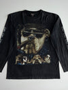 Bulldog Graphic Long Sleeve T-Shirt – Biker Bulldog Print Black (L)