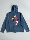 Lacoste Blue Full-Zip Hoodie with Coral Piping – (XL)