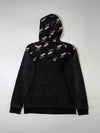 Puma Black All-Over Logo Panel Pullover Hoodie (XS)