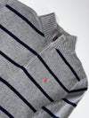 Polo Ralph Lauren Quarter-Zip Striped Sweater Grey (XL)