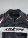 IXON Racing Technology Black & White Leather Moto Jacket Padded (L/XL)