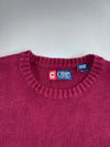 Chaps Burgundy Chunky Cotton Knit Crewneck Sweater (XL)
