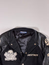 Hundred Club “Destroy” Skull Patch Varsity Jacket – Black (S)
