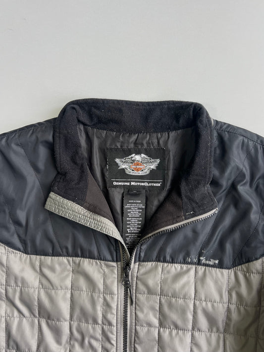 Harley-Davidson Genuine MotorClothes Quilted Convertible Jacket / Vest in Grey & Black (XL)
