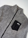 Stüssy Sherpa Fleece Zip Jacket with Nylon Chest Pocket – Grey (L)