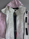 Club Descente Active Snow Gear Colorblock Ski Jacket Lilac & Cream Hooded Winter Coat (XXL)