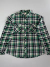 Lee Rider Flannel Western Shirt – Green Plaid Pearl Snap (XL)