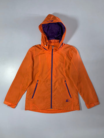 Starter Orange & Purple Colorblock Hooded Windbreaker (S)