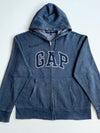 Gap Heather Navy Arch Logo Zip-Up Hoodie (XL)
