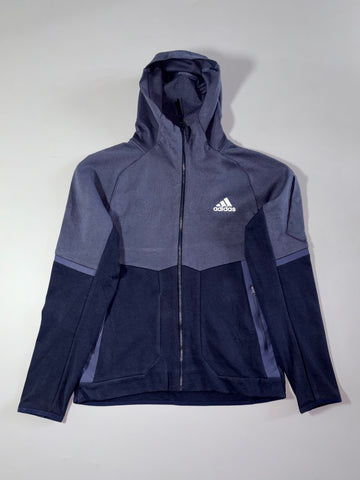 Adidas Navy Colorblock Tech Zip Hoodie –(S)
