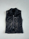 Vintage Genuine Leather Zip Vest – Black – Made in Canada Women’s (XXS)
