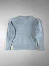 Vintage 90s Tommy Hilfiger Flag Tag Light Blue Chunky Knit Varsity "H" Sweater (XS)