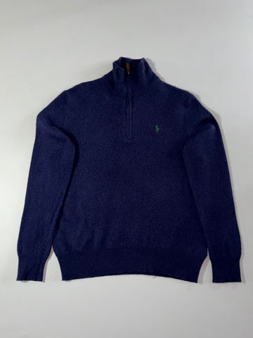Polo Ralph Lauren Navy Quarter Zip Knit Sweater – (S)