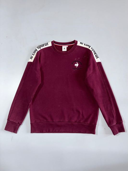 Le Coq Sportif Maroon Taped Logo Sweatshirt (M)
