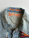 Rare Harley-Davidson “Dang Jin” Eagle Engine Lace-Up Denim Biker Vest(M)