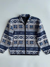 Natural Clothes Style Nordic Fair Isle Fleece Jacket (L)