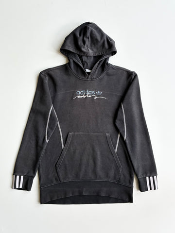 Adidas Originals Washed Black Signature Script Logo Hoodie (S)