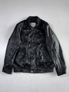 Pelle Cuir Black Leather Jacket Nylon/Flannel Lined, Made in Canada (XL/2XL)