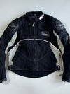 FLM Greyhound Black Grey Textile Moto Jacket / Carbon Fiver Protection (Paded)(M)
