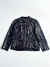 Danier Quilted Leather Moto Jacket – Navy woman’s (L)