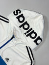 Adidas | White & Royal Blue Colorblock Hood Logo Zip Hoodie | (M)