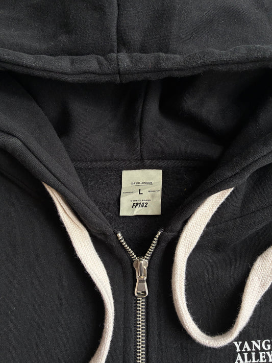 FP142 Yangnim Alleyway Biennale Black Zip Hoodie – Korean Street | (XL)