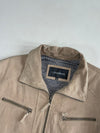 C. Comberti Beige Suede Leather Zip-Up Jacket with 4 Zip Pockets, (XL)