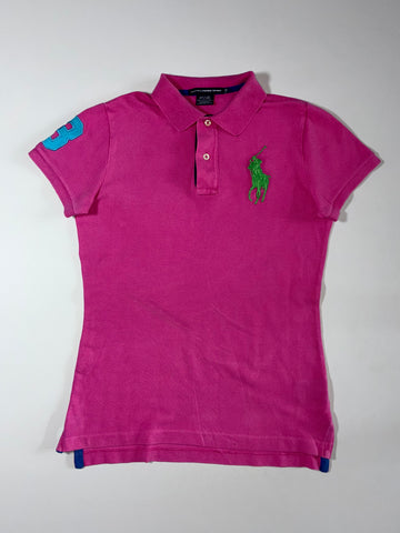 Ralph Lauren Sport Big Pony Polo Shirt Pink Green Women’s (S)
