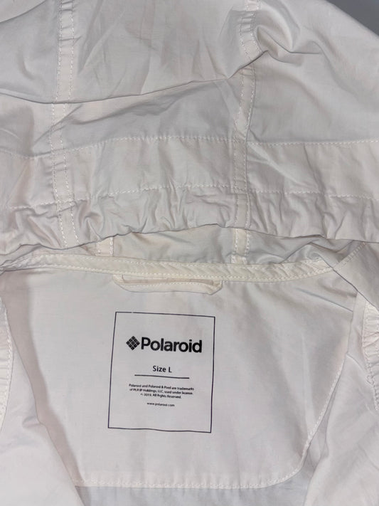 Polaroid | White Hooded Anorak Half-Zip Windbreaker | (XL)