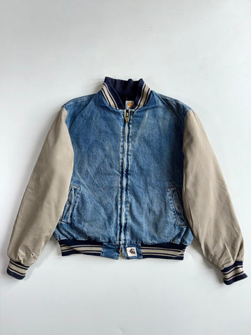 Vintage 90s Carhartt JQ0198 Santa Fe Denim Baseball Jacket – Darkstone (2Xl/3Xl)