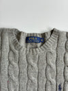 Polo Ralph Lauren Grey Cable Knit Crewneck Sweater (M)