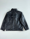 Vintage Canda Black Leather Sherpa Collar Zip-Up Jacket (L)