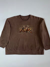 Outdoorsman Embroidered Deer & Duck Hunting Crewneck Sweatshirt – Brown (3XL)