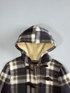 Plaid Wool-Blend Toggle Duffle Hoodie (XS/S)