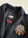 ASK Enquired Navy Cotton Blazer with Heraldic Crest Patch (M)