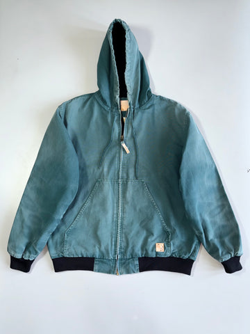 Vintage Carhartt Inspired Hard Cotton Canvas WIP Hooded Jacket (2XL)