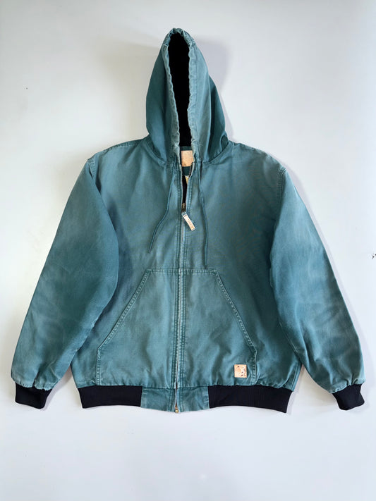 Vintage Carhartt Inspired Hard Cotton Canvas WIP Hooded Jacket (2XL)