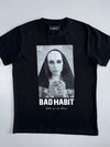 Mister Tee Vintage Black “Bad Habit” Nun Graphic T-Shirt (L)
