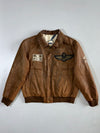 F21 Army Aviator Patch Leather Jacket (L/Xl)