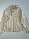 Vintage Calvin Klein Jeans Cream Zip-Up Cafe Racer Jacket (M)