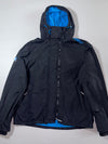 Vintage Superdry Black Blue Hooded Windcheater Jacket (2XL)