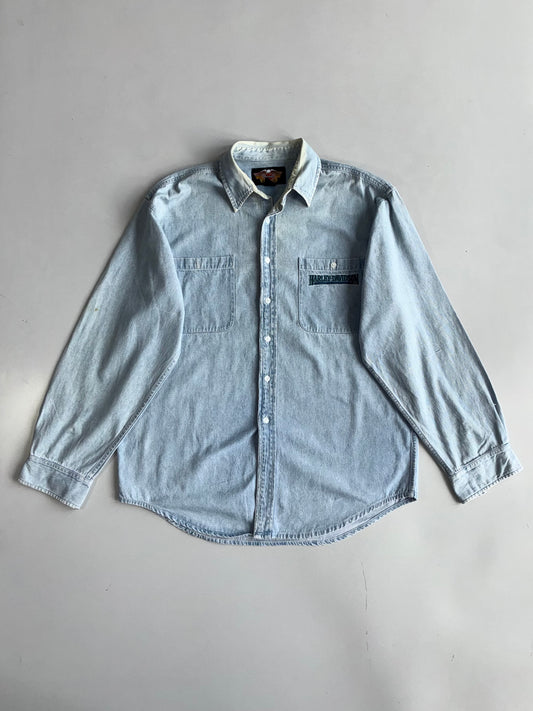 Harley-Davidson Denim Button-Up Shirt  Light Wash XL