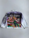 Vintage 1987 Alamo Designs | Rare Hand-Painted Rhinestone Denim Jacket | Las Vegas (XL)