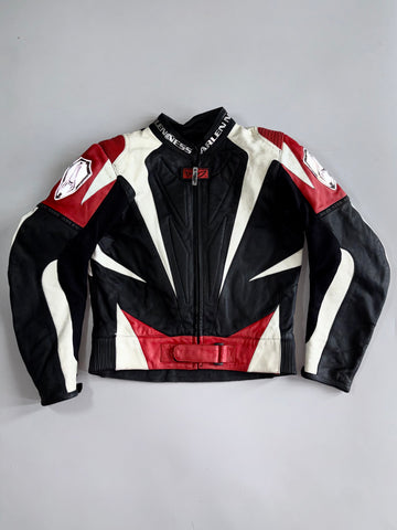 Arlen Ness Riding Gare Vintage Leather Motorcycle Racing Jacket (M)