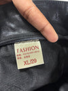 KU YUE Black Faux Leather High-Waisted Mini Shorts (W:28) (L:15)