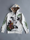 Nippon Blue Japanese Tiger Embroidered Rare Statement Piece (M)