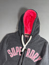 Superdry Grey & Neon Pink Applique Zip-Up Hoodie Women’s (S)