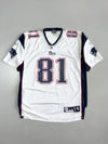 NFL Reebok | New England Patriots #81 Jersey | White Navy (2XL)