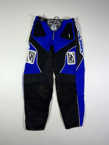 Vintage Sinisalo Motocross Racing Pants Blue Black (W:24) (L:38)
